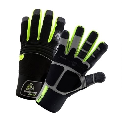 PIP 96652/2XL, H-VIS YETI, SYN LEATHER PALM, SPANDEX BACK, WATERPROOF, FLEECE LINED, H&L CLOSE