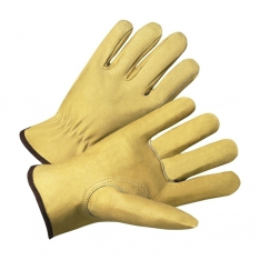 PIP 994KF/3XL, PIGSKIN LEATHER DRIVERS, KEYSTONE THUMB, RED FLEECE LINING, SLIP-ON CUFF