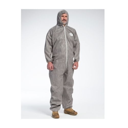 PIP C3906/XXXL, POSIWEAR M3 GRAY COVERALL, ELASTIC WRIST/ANKLE, ATTACHED HOOD