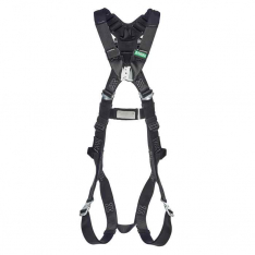 MSA  10252222, V-Form Arc Flash Harness, Back Web Loop, Quick-Connect Leg Straps, Super Extra Large 