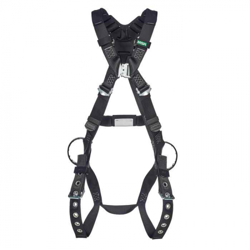 MSA  10252224, V-Fit Arc Flash Harness, Back & Hip Web Loop, Tongue Buckle Leg Straps, Standard (STD