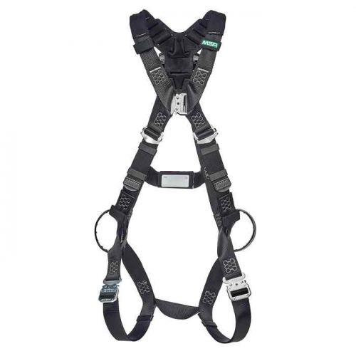 MSA  10252228, V-Form Arc Flash Harness, Back & Hip Web Loop, Quick-Connect Leg Straps, Standard (ST