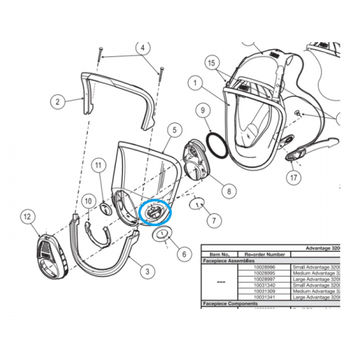 MSA 10025283, CONNECTOR, BAYONET, TWIN, ADVANTAGE 3000