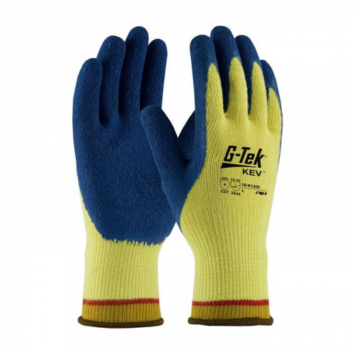 PIP 09-K1300-M, G-Tek® KEV™, Seamless Knit DuPont™ Kevlar® Glove with Latex Coated Crinkle Gri