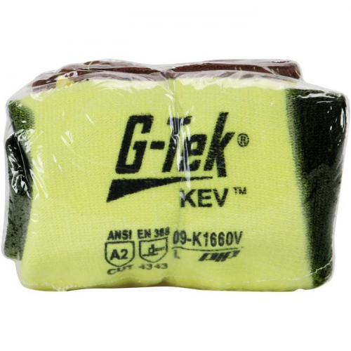 PIP 09-K1660V-XL, G-Tek® KEV™, Seamless Knit DuPont™ Kevlar® Glove with Double-Dipped Nitrile 