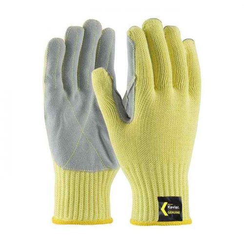 PIP 09-K300LP-L, Kut Gard®, Seamless Knit Kevlar® Glove with Split Cowhide Leather Palm and Kevlar