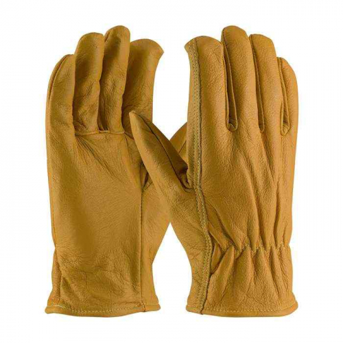 PIP 09-K3700-L, Kut Gard®, Top Grain Goatskin Leather Drivers Glove with Kevlar® Lining - Straight