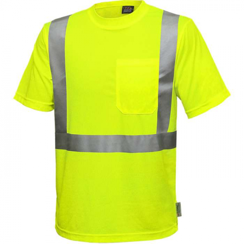 PIP 102ST-LM-SM, Reflective Apparel™, ANSI Type R Class 2 Short Sleeve Moisture Wicking T-Shirt wi