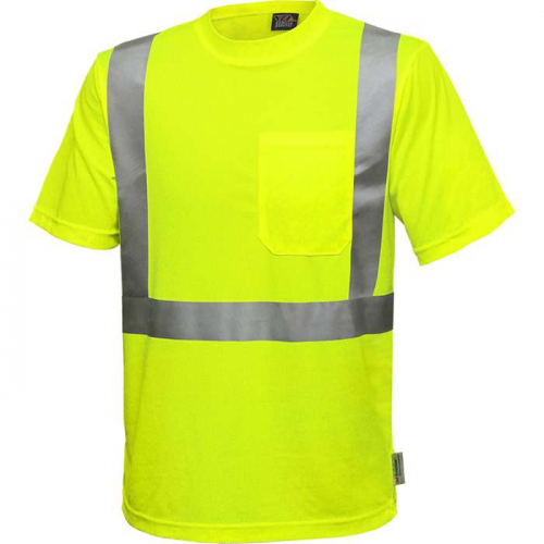 PIP 102SX-LM-SM, Reflective Apparel™, ANSI Type R Class 2 Short Sleeve Moisture Wicking T-Shirt wi