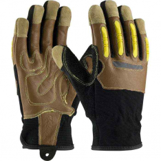 PIP 120-4100-L, PIP®, Goatskin Leather Palm Glove with Leather/Fabric Back and Kevlar® Blended Lin