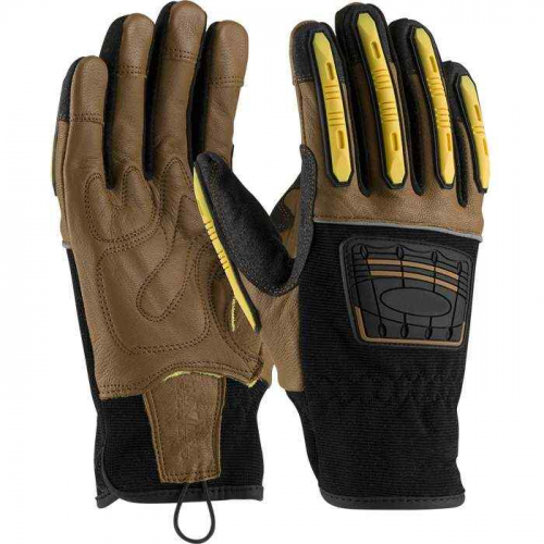 PIP 120-4150-L, PIP®, Goatskin Leather Palm Glove with Dorsal Impact Protection and Kevlar® Blende