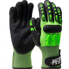 PIP 120-5130-L, G-Tek®, Seamless Knit HPPE Blend with Nitrile Grip and TPR Impact Protection, Hi Pe