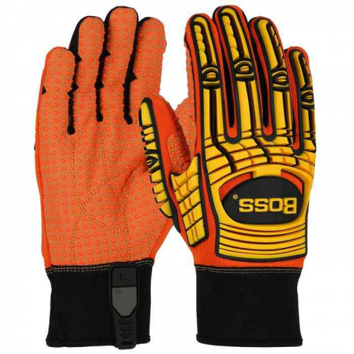 PIP 120-MP2110-XL, Boss®, Synthetic Leather Palm with PVC Dotted Grip and Spandex Back - TPR Impact