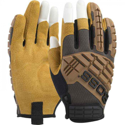 PIP 120-MF1360T-S, Boss® Framer, Premium Pigskin Padded Leather Palm with Mesh Fabric Back and TPR 