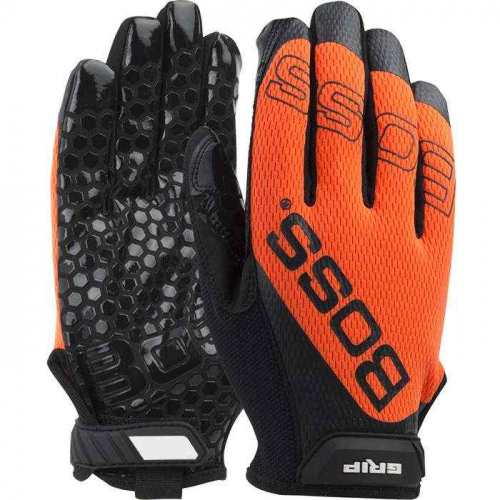 PIP 120-MG1240T-M, Boss® Grip, Synthetic Microfiber Palm with Silicone Coated Grip and Hi-Vis Mesh 