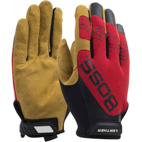 PIP 120-ML1350T-S, Boss® Leather, Premium Pigskin Leather Palm with Mesh Fabric Back, Hi Performanc