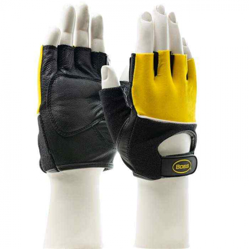 PIP 122-AV70-M, Boss®, Goatskin Leather Palm with Gel + Foam Anti-Vibration Padding and Fabric Back