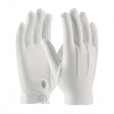 PIP 130-150WM-L, Cabaret™, 100% Cotton Dress Glove with Raised Stitching on Back - Snap Closure, P