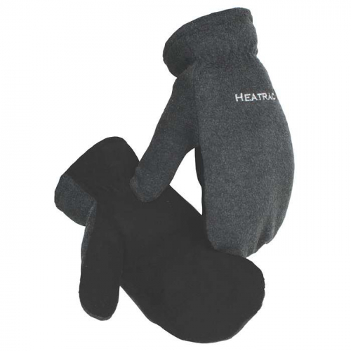 PIP 1396-3, Caiman®, Black Deer Split Leather Palm Mitten with Fleece Back and Heatrac® Insulation