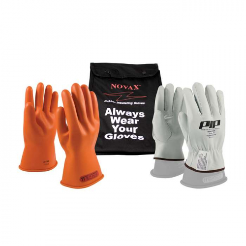PIP 147-SK-0-8-KIT, NOVAX®, Class 0 Electrical Safety Kit, Insulating Glove Kit, Orange, 8