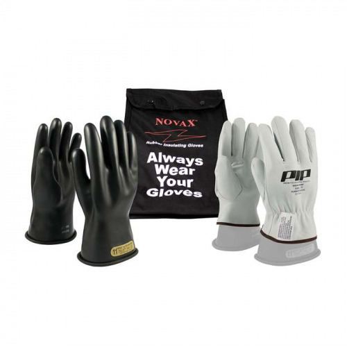 PIP 150-SK-00-12-KIT, NOVAX®, Class 00 Electrical Safety Kit, Insulating Glove Kit, Black, 12