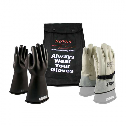 PIP 150-SK-1-10-KIT, NOVAX®, Class 1 Electrical Safety Kit, Insulating Glove Kit, Black, 10