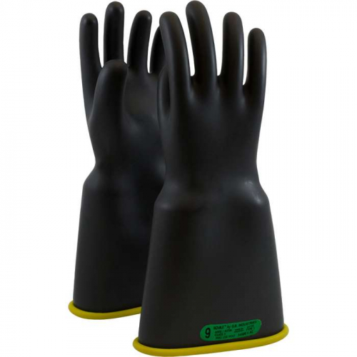 PIP 154-3-14-9, NOVAX®, Class 3 Rubber Insulating Glove with Bell Cuff - 14, Insulating Gloves, Bla