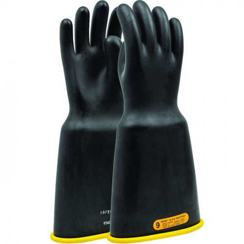 PIP 154-4-16-9, NOVAX®, Class 4 Rubber Insulating Glove with Bell Cuff - 16, Insulating Gloves, Bla
