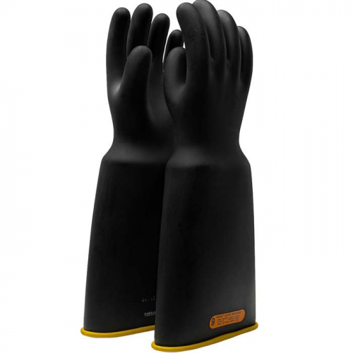 PIP 154-4-18-9, NOVAX®, Class 4 Rubber Insulating Glove with Bell Cuff - 18, Insulating Gloves, Bla
