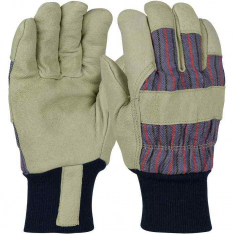 PIP 1555, PIP®, Pigskin Leather Palm Glove with Fabric Back and Natural Thermal Lining - Blue Knit 