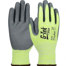 PIP 16-323-L, G-Tek® PolyKor®, Hi-Vis Seamless Knit PolyKor® Blended Glove with Nitrile Coated Fo