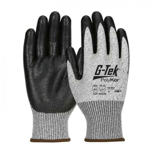 PIP 16-333-XS, G-Tek® PolyKor®, Seamless Knit PolyKor® Blended Glove with Nitrile Coated MicroSur