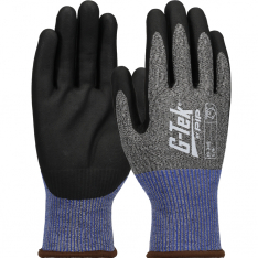 PIP 16-349-L, G-Tek Polykor, Cut Resistant Gloves, Salt & Pepper, Large, Seamless Knit Polykor Blend