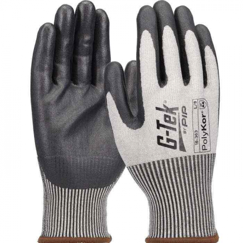 PIP 16-363-L, G-Tek® PolyKor®, Seamless Knit PolyKor® Blended Glove with Nitrile Coated Foam Grip