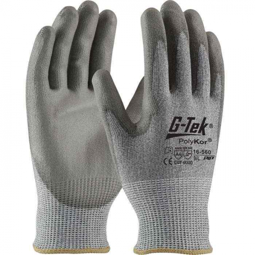 PIP 16-560-S, G-Tek® PolyKor®, Seamless Knit PolyKor® Blended Glove with Polyurethane Coated Flat