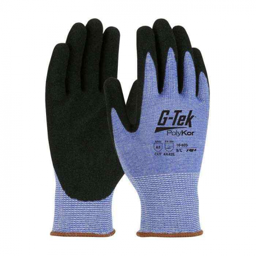 PIP 16-635-L, G-Tek® PolyKor®, Seamless Knit PolyKor® Blended Glove with Nitrile Coated MicroSurf