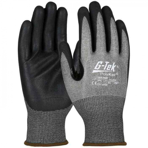 PIP 16-854-M, G-Tek® PolyKor®, Seamless Knit PolyKor® Blended Glove with Nitrile Coated Foam Grip