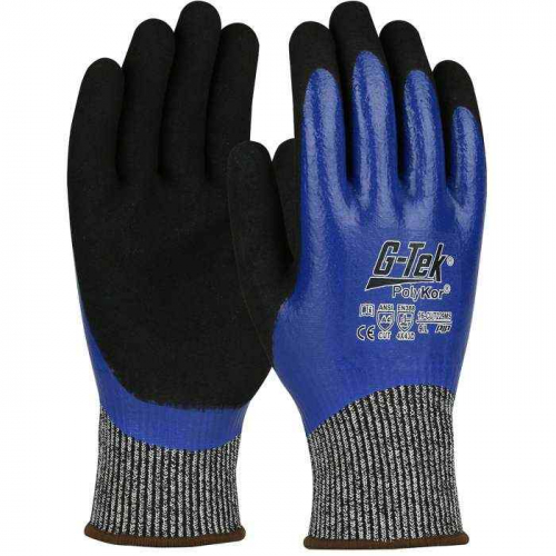 PIP 16-CUT229MS-L, G-Tek® PolyKor®, Seamless Knit PolyKor™ Blended Glove with Double-Dipped Nitr