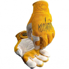 PIP 1828-4, Caiman, Premium Cow Grain TIG/MIG Welder'S Gloves with Split Cowhide Back - Hook & Loo
