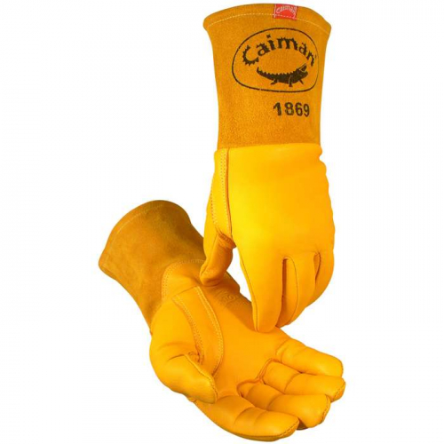 PIP 1869-6, Caiman®, Superior Top Grain Goatskin MIG Welder's Glove with Kevlar® Stitching - Unlin