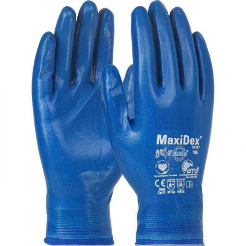 PIP 19-007-XS, MaxiDex™, Seamless Knit Nylon Glove with Nitrile Coating and ViroSan™ Technology 