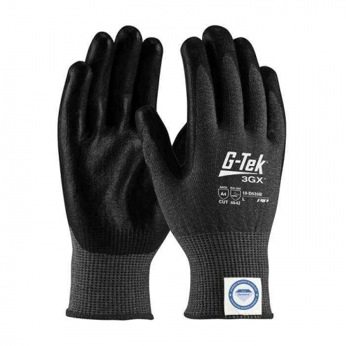 PIP 19-D526B-M, G-Tek® 3GX® Black, Seamless Knit Dyneema® Diamond Blended Glove with Polyurethane