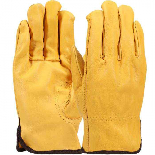 PIP 1BL18361S, PIP®, Regular Grade Top Grain Gold Cowhide Leather Drivers Glove - Keystone Thumb, L