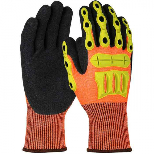 PIP 1CF7006FTPRL, G-Tek®, Seamless Knit HPPE Blended Glove with Impact Protection and Sandy Nitrile