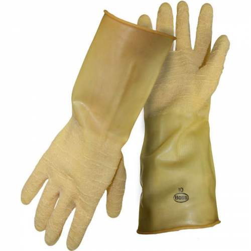 PIP 1UR111590, Boss®, Unsupported Latex, Unlined with Crinkle Grip - 18 Mil, Chemical Resistant, Na