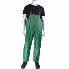 PIP 201-510-G-2X, Boss®, TPU / Nylon Bib Overalls – 0.25 mm, Rainwear, Green, 2XL