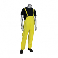 PIP 201-650B-2X, Flex™, Ribbed PVC Bib Overalls - 0.65 mm, Rainwear, Yellow, 2XL