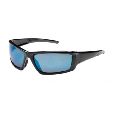 PIP 250-47-0006, Sunburst™, Full Frame Safety Glasses with Black Frame, Blue Mirror Plus Lens and 
