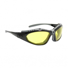 PIP 250-50-0429, Fuselage™, Full Frame Safety Glasses with Black Frame, Foam Padding, Amber Lens a