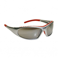 PIP 250-60-0625, FlashFire™, Full Frame Safety Glasses with Silver / Red Frame, Red Mirror Lens an